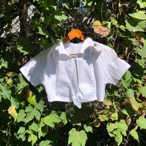 Front Tie Crop Top in Pristine White
